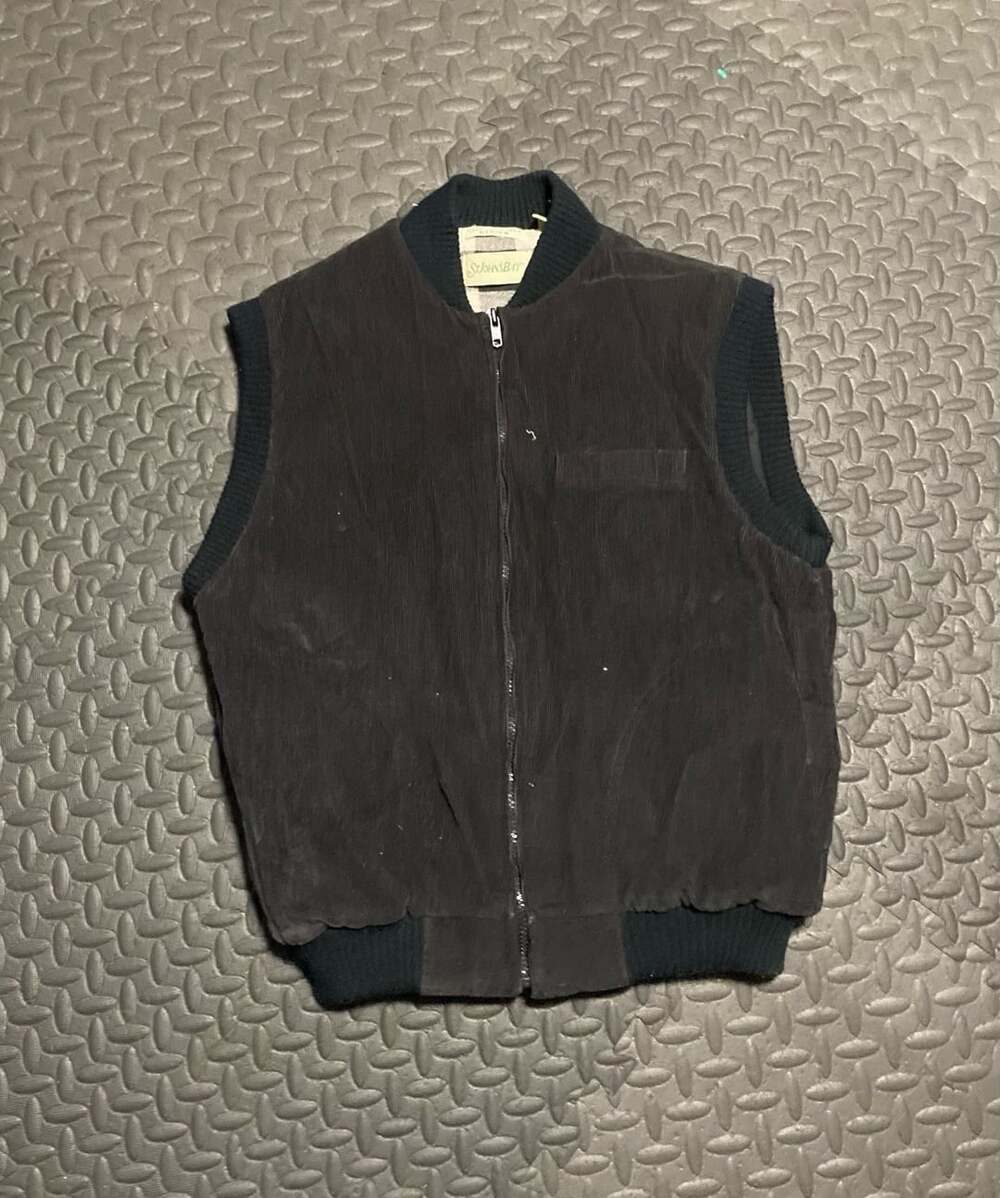 Vintage St. John's Bay Corduroy Zip Up Vest Black Medium